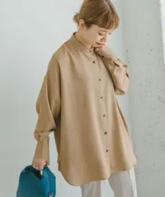 ITEMS URBAN RESEARCHの長袖バンドカラーシャツのサムネイル