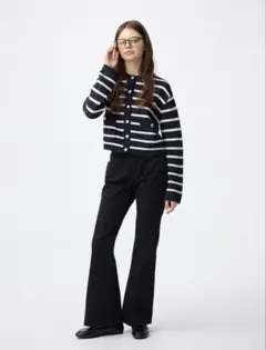 GU スリムフレアジーンズ　black M