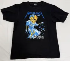 【against】Tシャツ メタリカ バンド 前後プリント ブラック Lサイズのサムネイル