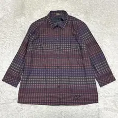 【美品】レリアン シャツ チェック柄 フラワーボタン 13+ 大きいサイズ