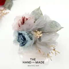 コサージュ フォーマル 花 3輪 卒業式 入学式 卒園式 入園式 グレー