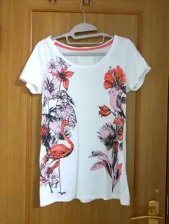 レディース Tシャツ鳥柄 南国風のサムネイル