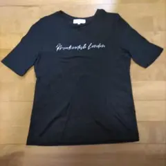 試着のみ【美品】マッキントッシュロンドン シャインリブTシャツ ブラック 38のサムネイル