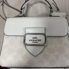 美品 コーチ モーガン トップ ハンドル サッチェル シグネチャー 2way 