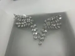 超美品CZ真鍮18Kホワイトゴールド鍍金♪ピアス