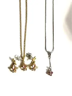 クレージュ　ネックレス2本　ピアス