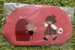 超お得‼️【完売品】☆ファミリア デニム ポーチ レッド☆可愛い 化粧 