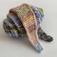 Opal毛糸で編んだミニマフラー　ハンドメイド