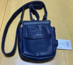 美品 フィドラ FIDRA 2WAY 合皮ウエストポーチ ネイビー 新品タグ付き