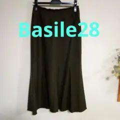 BASILE28 オリーブ色 フレアスカート サイズ42のサムネイル