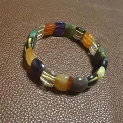 多色天然石ビーズブレスレット