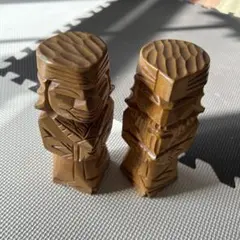 アイヌ　ニポポ　人形　木彫り　中古　茶色