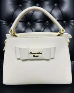 サマンサベガ　リボン付きショルダーバッグ　ホワイト