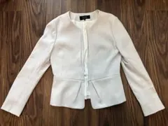 美品　ノーカラージャケット ライトグレーのサムネイル