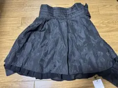 pium リボンジャガードタックフレアスカート ブラック