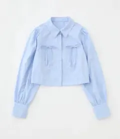 NICE CLAUP ピコレースリボンシャツ