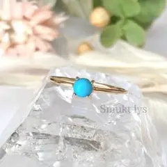 天然石 スリーピングビューティーターコイズ リング ゴールド シルバー 指輪