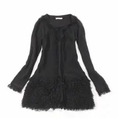 y2k ダークコア フェアリーグランジ コケット フリンジ ニットカーディガン