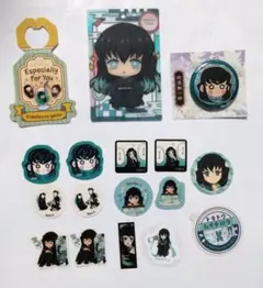 鬼滅の刃 時透無一郎 シール 14枚 カード 缶バッジ セット