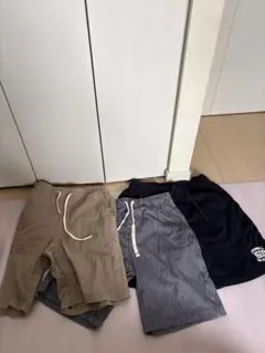 ショートパンツ3点セット（ベージュ・ストライプ・ネイビー）