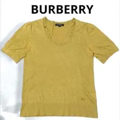 バーバリー BURBERRY 　トップス　ニット半袖　マスタード　ホース刺繍