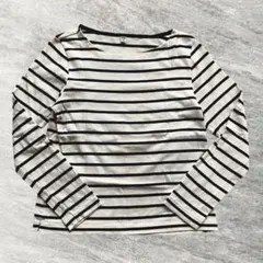 ユニクロ ボートネックボーダーT Lサイズ 綿100% 春服 マリン 定番 美品