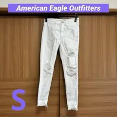 American Eagle ホワイトダメージジーンズ Sサイズ