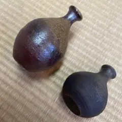 陶芸 ミニ花瓶 3点セット 焼締 徳利型 備前焼 - メルカリ