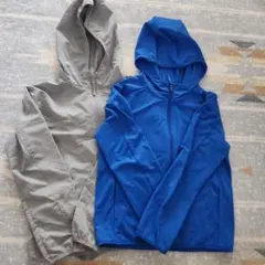 130 UNIQLO グレー・ブルー 2着セット
