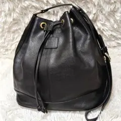 超希少❗️old coach スエード 巾着 ショルダーバッグ ブラック 9012