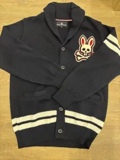 Psycho Bunny ショールカラー カーディガン ネイビー Lのサムネイル
