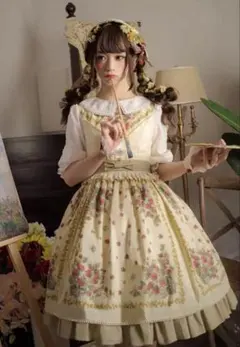 いちご柄ロリータジャンパースカート