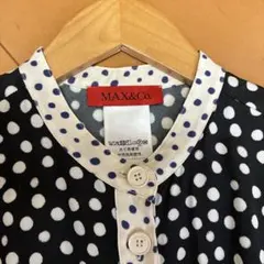 【お直し有】MAX&Co. ドット柄 Aライン半袖ロングワンピース 36