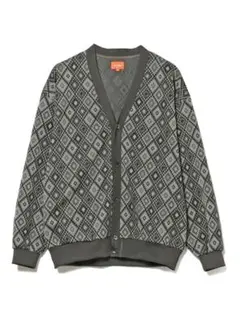 BEAMS ジャカード カーディガン　M