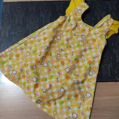 ファミリア　水着　女の子　ワンピース　イエロー　チェック