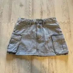 カーゴデザイン デニム ミニスカート