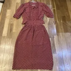 希少 インゲボルグ セットアップ 水玉　赤