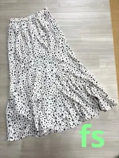 Lowrys FARM キリカエ がらフレア スカート アイボリー Fs