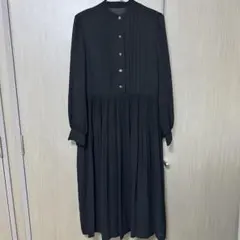 古着 ブラック プリーツ ワンピース 11号