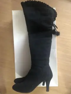 ニーハイロングブーツ 黒　サイズL