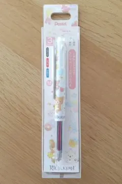 リラックマ　エナージェル　ボールペン　0.5mm　3色ボールペン　ピンク軸