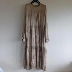 ナノユニバースティアードギャザーロングマキシワンピース