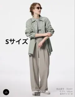 GU タックワイドパンツ 丈標準70.0〜74.0cm S BEIGE ベージュ