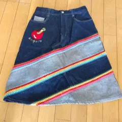 エンジェルブルー デニムスカート 刺繍 Sサイズ 140cm