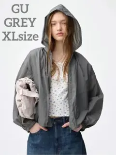 ＊お値下げ不可＊　GU　UVカットシアーパーカ　XL　グレー