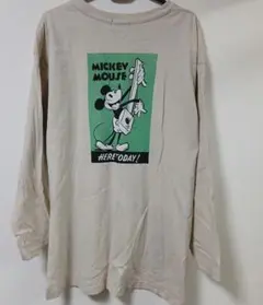 ミッキーマウス ロンT メンズM ディズニー 長袖Tシャツ ビッグプリント