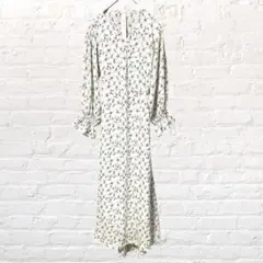 10429 アプレジュール バックオープン カシュクール ロングワンピース 花柄