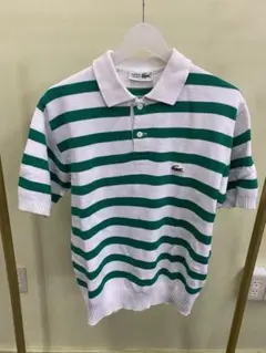 Lacoste ニットポロシャツ ホワイト/グリーン