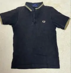 FRED PERRY フレッドペリー ロゴ刺繍ポロシャツ40 イングランド製 黒