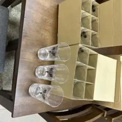 ロゴ入りガラス製ストレートグラス12個セット